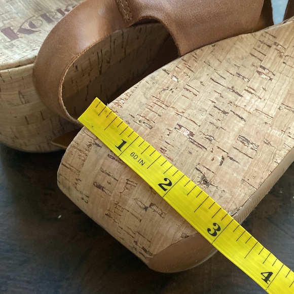 Korks by Kork Ease Brown Leather Slingback Buckle Adela Wedge Sandals Size 10 - Picture 8 of 9